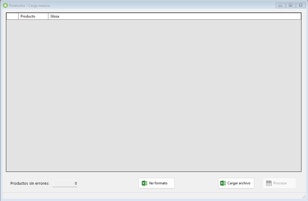 Carga masiva de productos